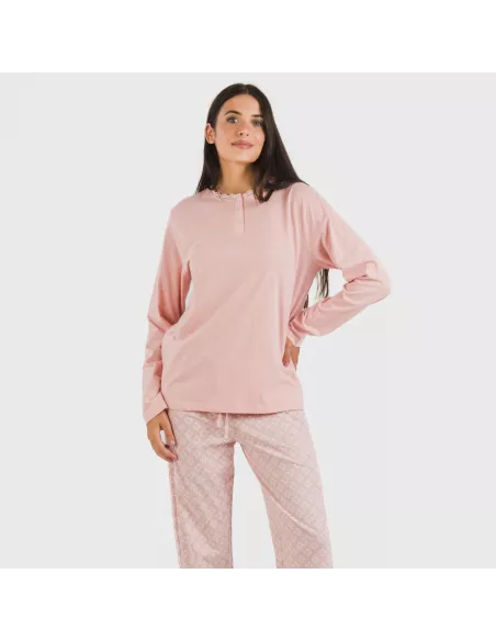 Pijama algodão Checo rosa