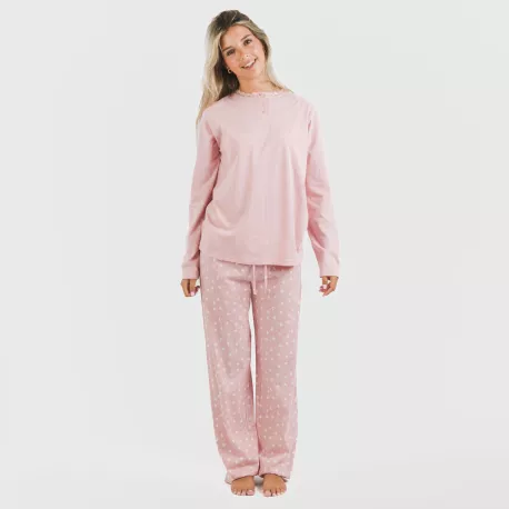 Pijama algodão Kim rosa