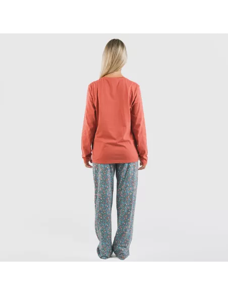 Pijama algodão Campiña cor telha