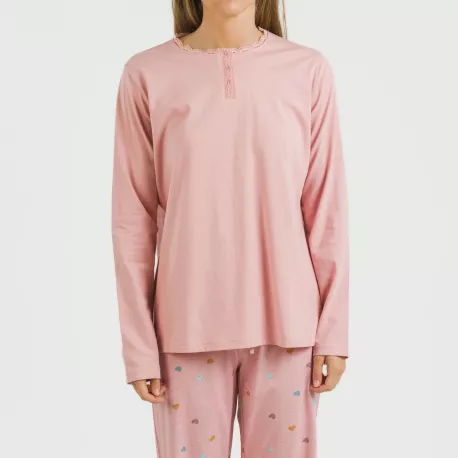 Pijama algodão Mapita rosa