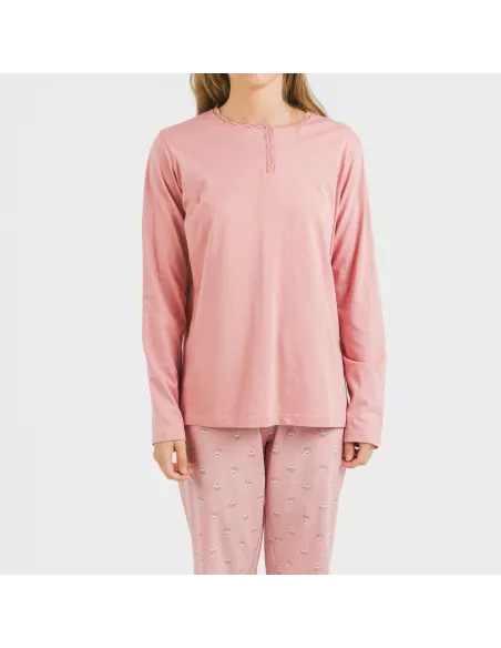 Pijama algodão Santi rosa