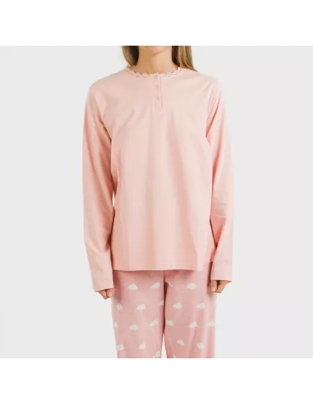 Pijama algodão Nubecita rosa
