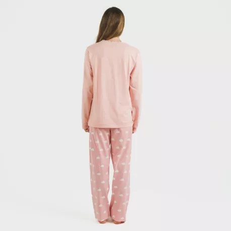 Pijama algodão Nubecita rosa