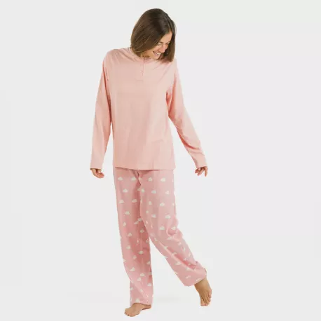 Pijama algodão Nubecita rosa