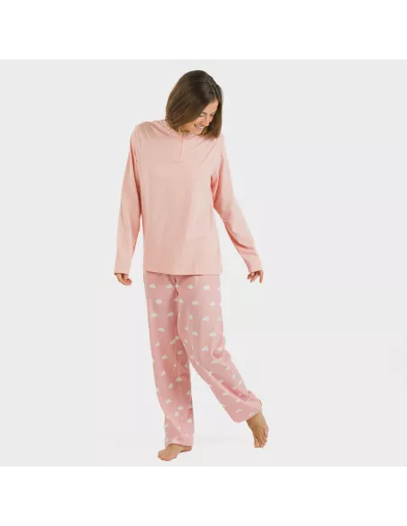 Pijama algodão Nubecita rosa
