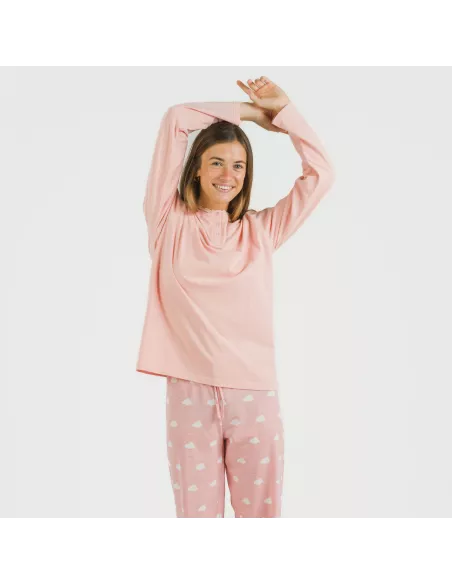 Pijama algodão Nubecita rosa