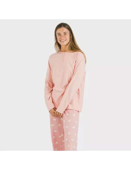 Pijama algodão Nubecita rosa