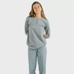 Pijama algodão Lives azul indigo 2