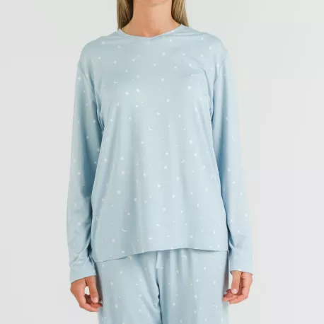Pijama mulher soft Ambarina azul celeste