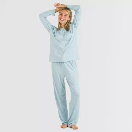 Pijama mulher soft Ambarina azul celeste