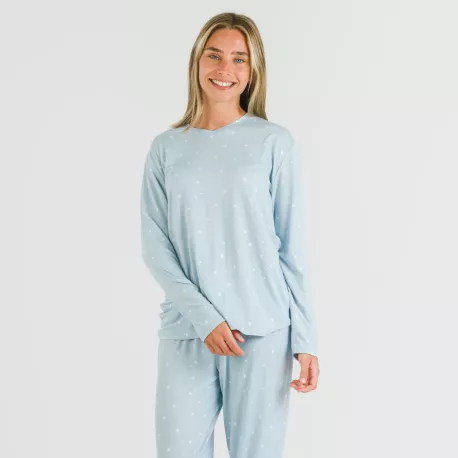 Pijama mulher soft Ambarina azul celeste