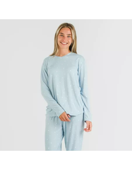 Pijama mulher soft Ambarina azul celeste Pijama mulher soft Ambarina azul celeste