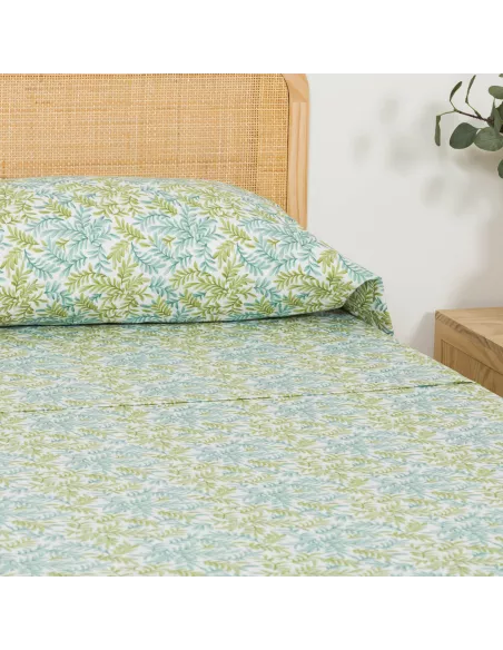 Jogo de lençóis algodão Zafra verde Jogo de lençóis algodão Zafra verde