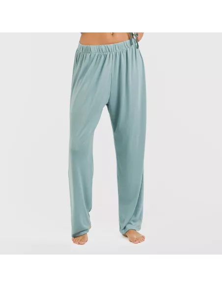Pijama comprido Secret mulher Cuadro Guima azul indigo