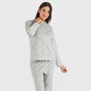 Pijama veludo Praga cinza claro 2