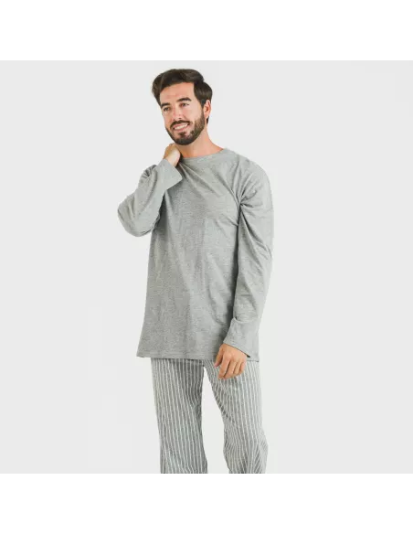 Pijama algodão homem Beto cinza misto