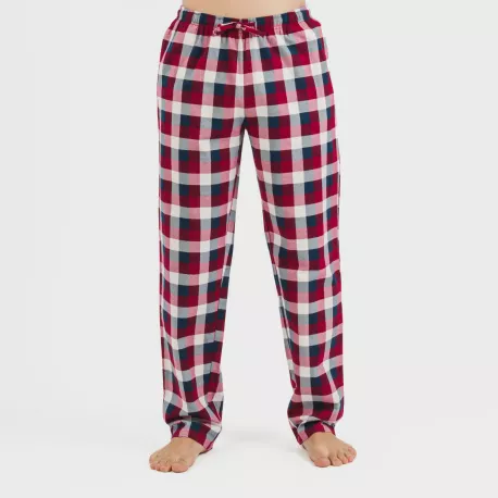Pijama homem flanela Cuadro Ferni bordeaux