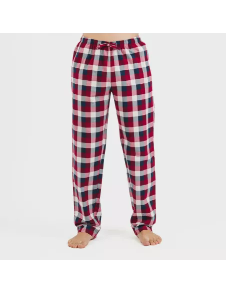 Pijama homem flanela Cuadro Ferni bordeaux Pijama homem flanela Cuadro Ferni bordeaux