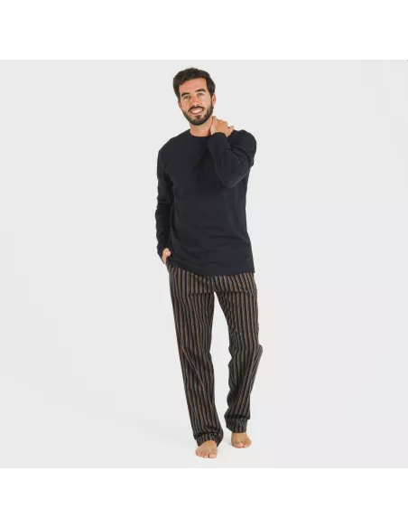 Pijama homem flanela Raya Vermont azul marinho