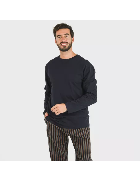 Pijama homem flanela Raya Vermont azul marinho