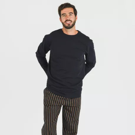 Pijama homem flanela Raya Vermont azul marinho