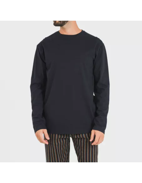 Pijama homem flanela Raya Vermont azul marinho