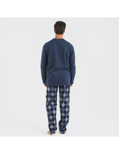 Pijama homem flanela Darsiriki azul