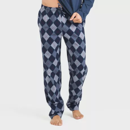 Pijama homem flanela Darsiriki azul