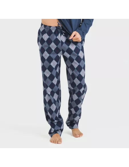 Pijama homem flanela Darsiriki azul