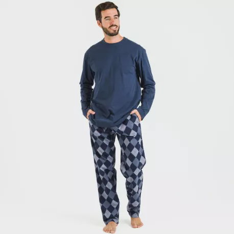 Pijama homem flanela Darsiriki azul