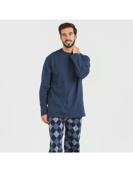 Pijama homem flanela Darsiriki azul