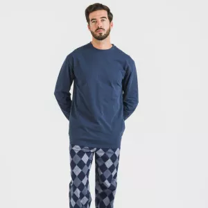 Pijama homem flanela Darsiriki azul 2