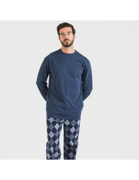 Pijama homem flanela Darsiriki azul
