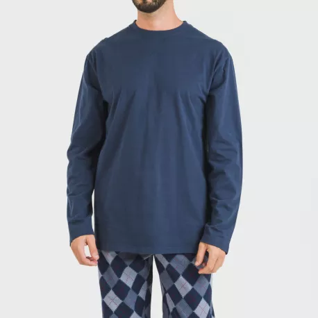 Pijama homem flanela Darsiriki azul