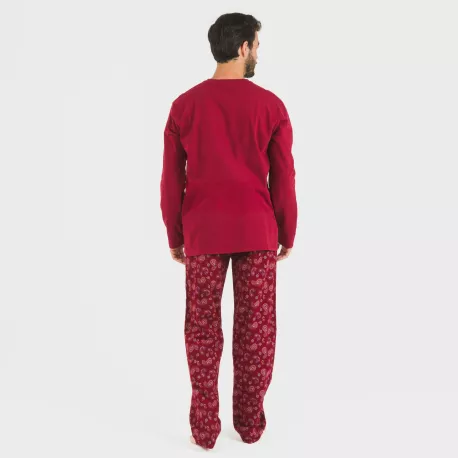 Pijama homem flanela Phylis bordeaux