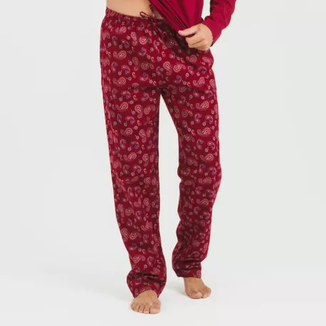 Pijama homem flanela Phylis bordeaux