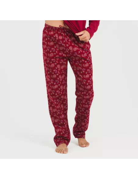 Pijama homem flanela Phylis bordeaux Pijama homem flanela Phylis bordeaux