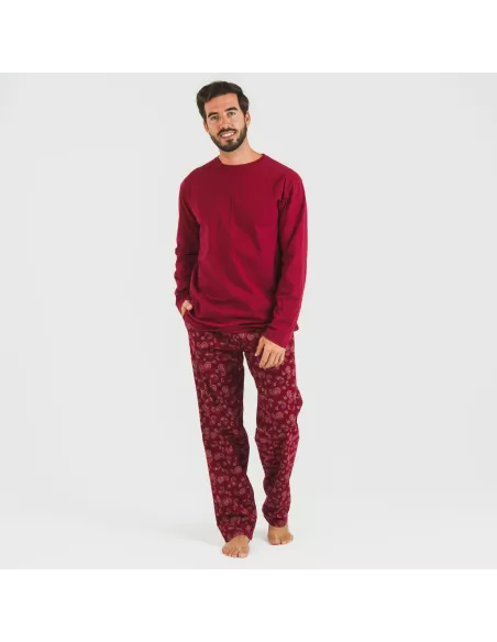 Pijama homem flanela Phylis bordeaux Pijama homem flanela Phylis bordeaux