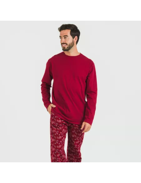 Pijama homem flanela Phylis bordeaux Pijama homem flanela Phylis bordeaux