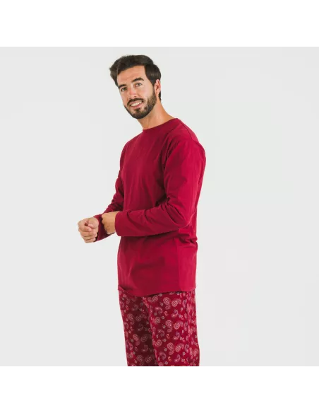 Pijama homem flanela Phylis bordeaux Pijama homem flanela Phylis bordeaux