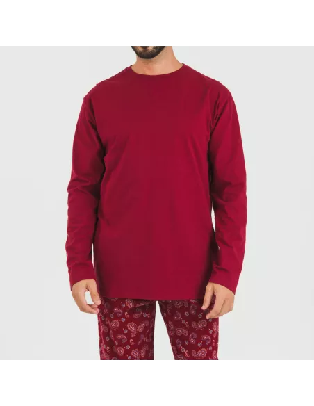 Pijama homem flanela Phylis bordeaux Pijama homem flanela Phylis bordeaux