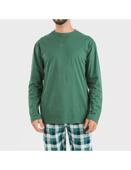 Pijama homem flanela Cuadro Ferni verde Pijama homem flanela Cuadro Ferni verde