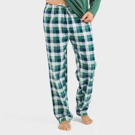 Pijama homem flanela Cuadro Ferni verde