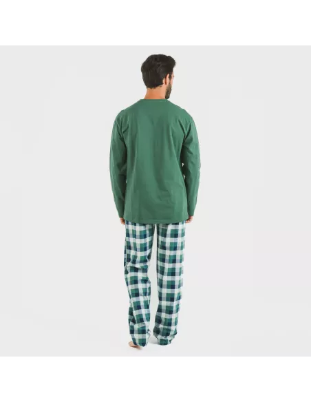 Pijama homem flanela Cuadro Ferni verde Pijama homem flanela Cuadro Ferni verde
