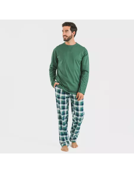 Pijama homem flanela Cuadro Ferni verde Pijama homem flanela Cuadro Ferni verde