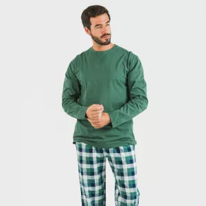 Pijama homem flanela Cuadro Ferni verde 2