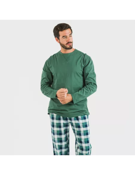 Pijama homem flanela Cuadro Ferni verde Pijama homem flanela Cuadro Ferni verde