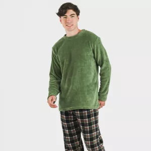 Pijama coral homem Cuadro Frankurt verde caça 2