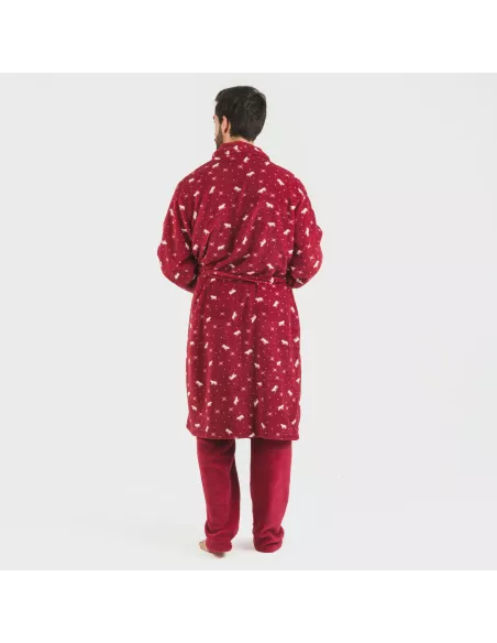 Roupão coral homem Cody bordeaux
