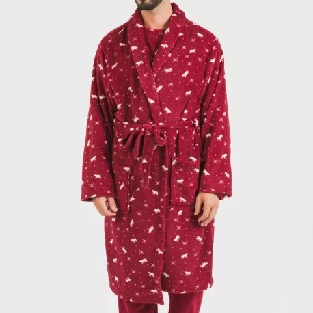 Roupão coral homem Cody bordeaux